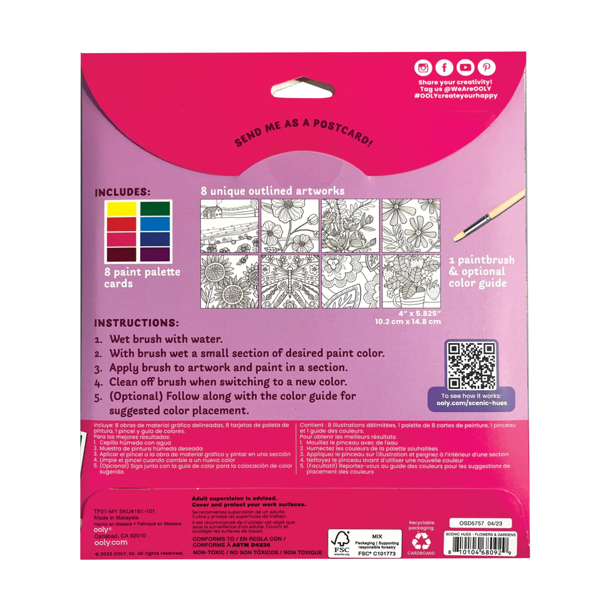 Ooly Scenic Hues DIY Watercolor Art Kit (2 themes)