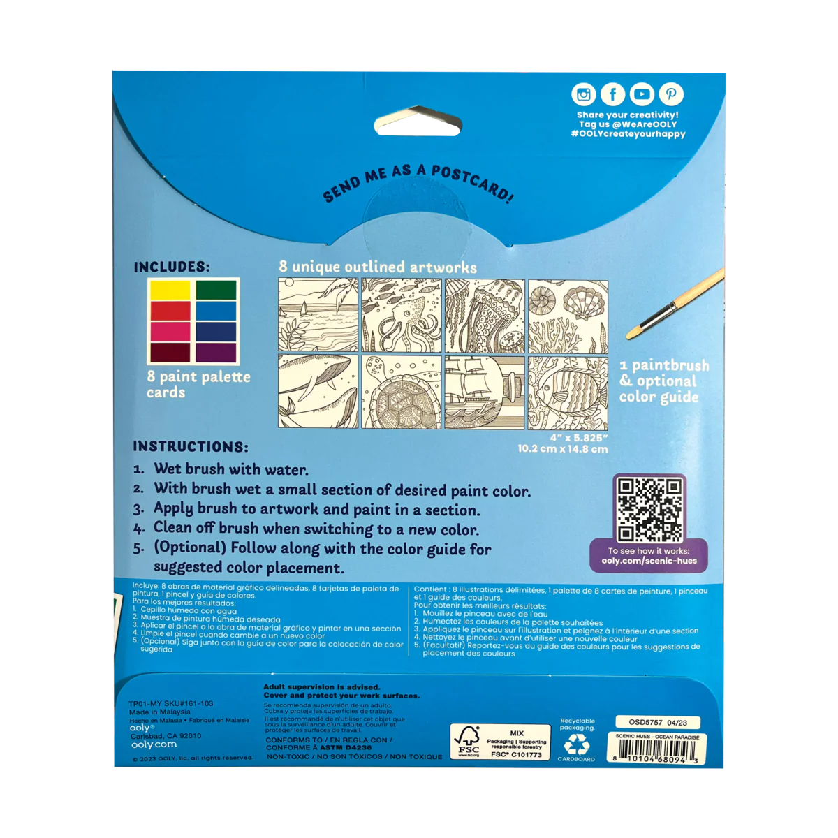 Ooly Scenic Hues DIY Watercolor Art Kit (2 themes)