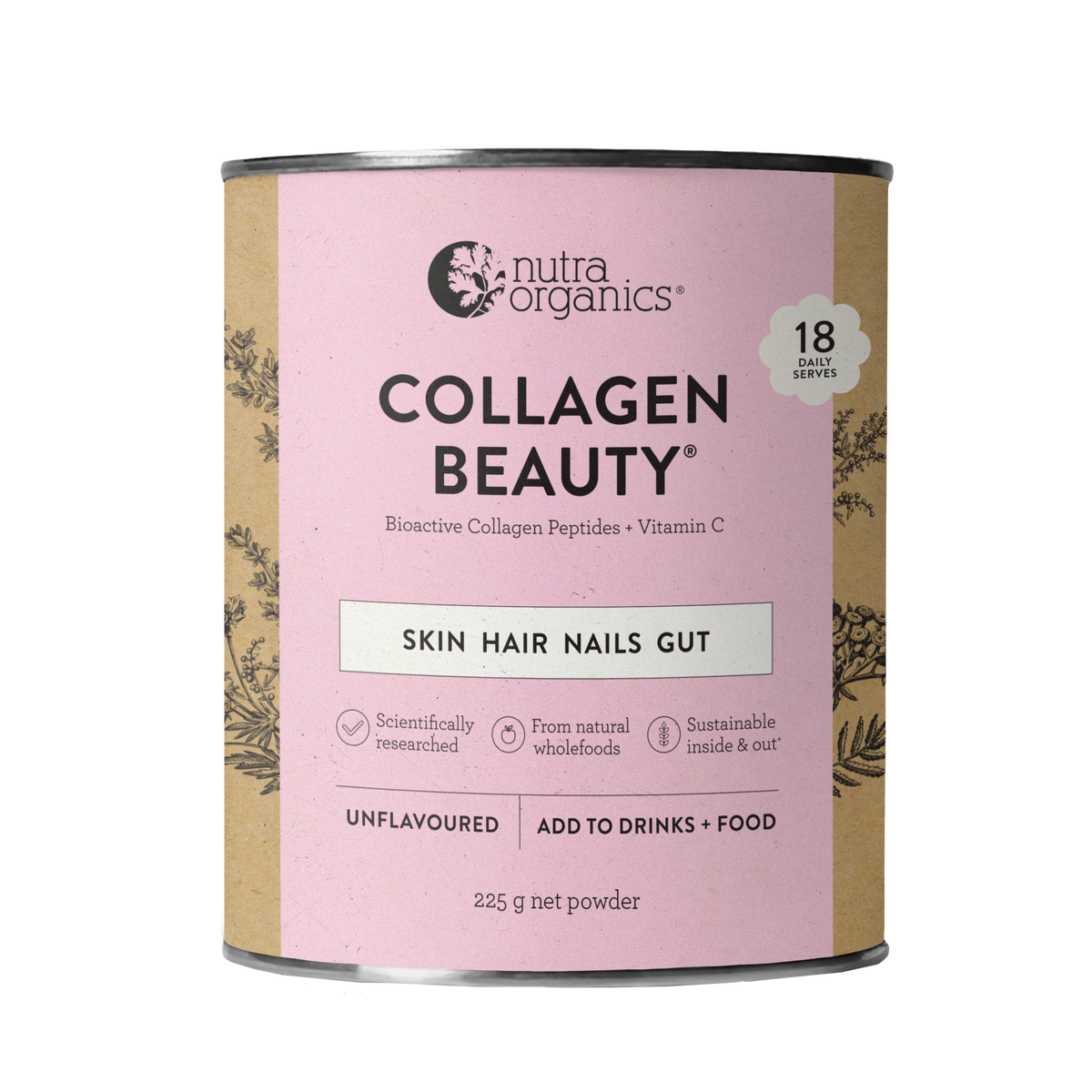 Nutra Organics Collagen Beauty Unflavored - 225g