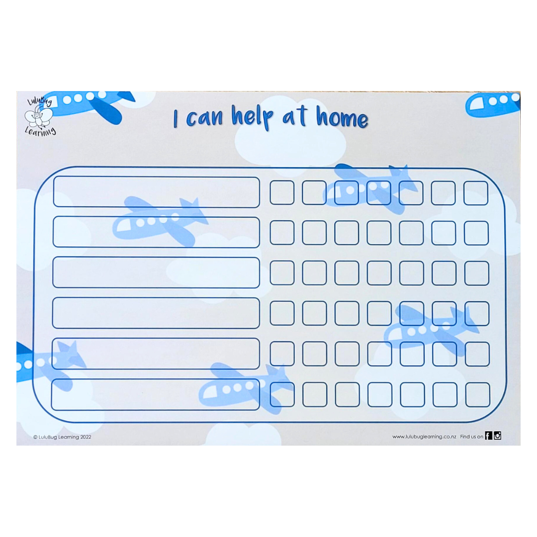 LuluBug Learning Charts - I can help at home (3 designs)