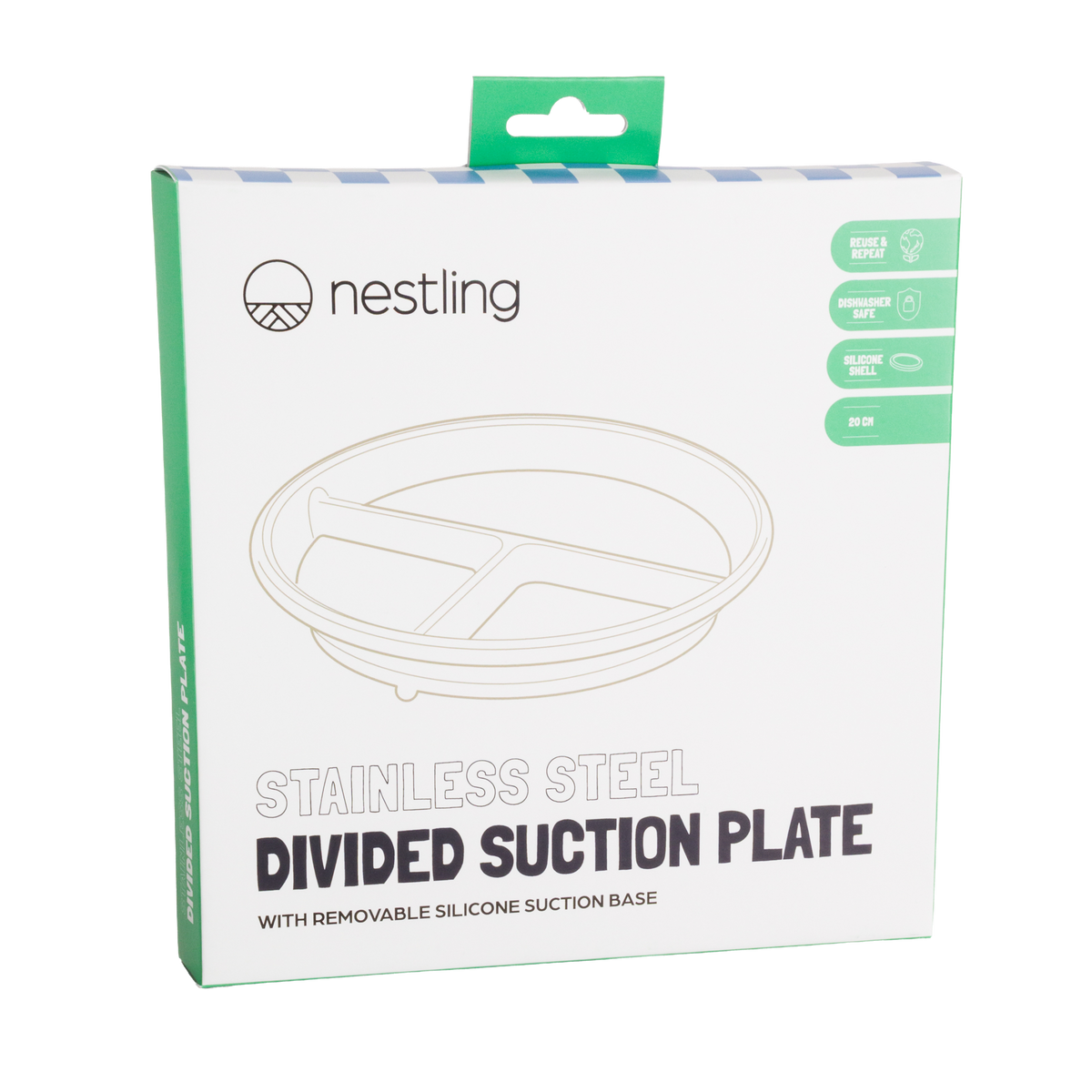 Nesting Stainless Divided Suction Plate 20cm