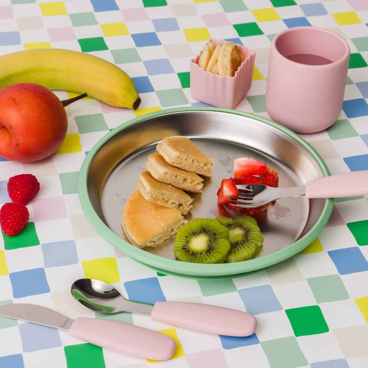 Nestling Stainless Flat Suction Plate 20cm