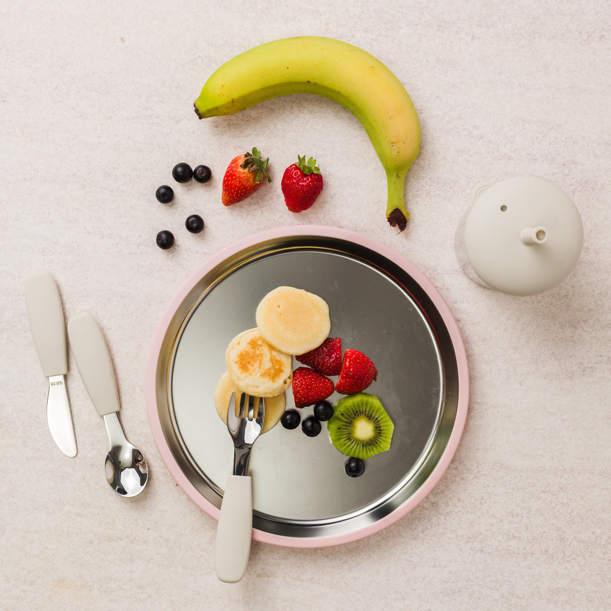 Nestling Stainless Flat Suction Plate 20cm