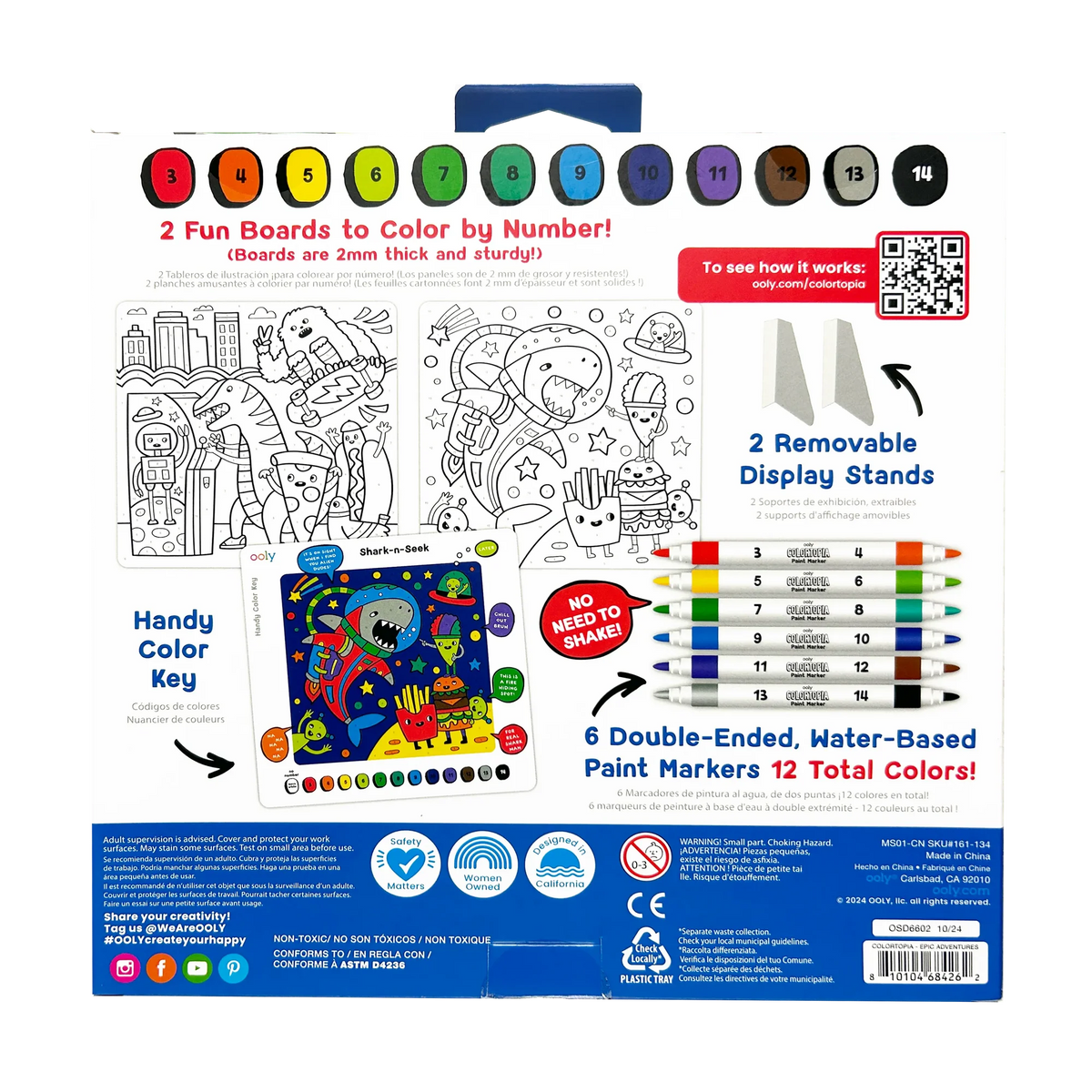 Ooly Colortopia Color By Number Kit (2 themes)