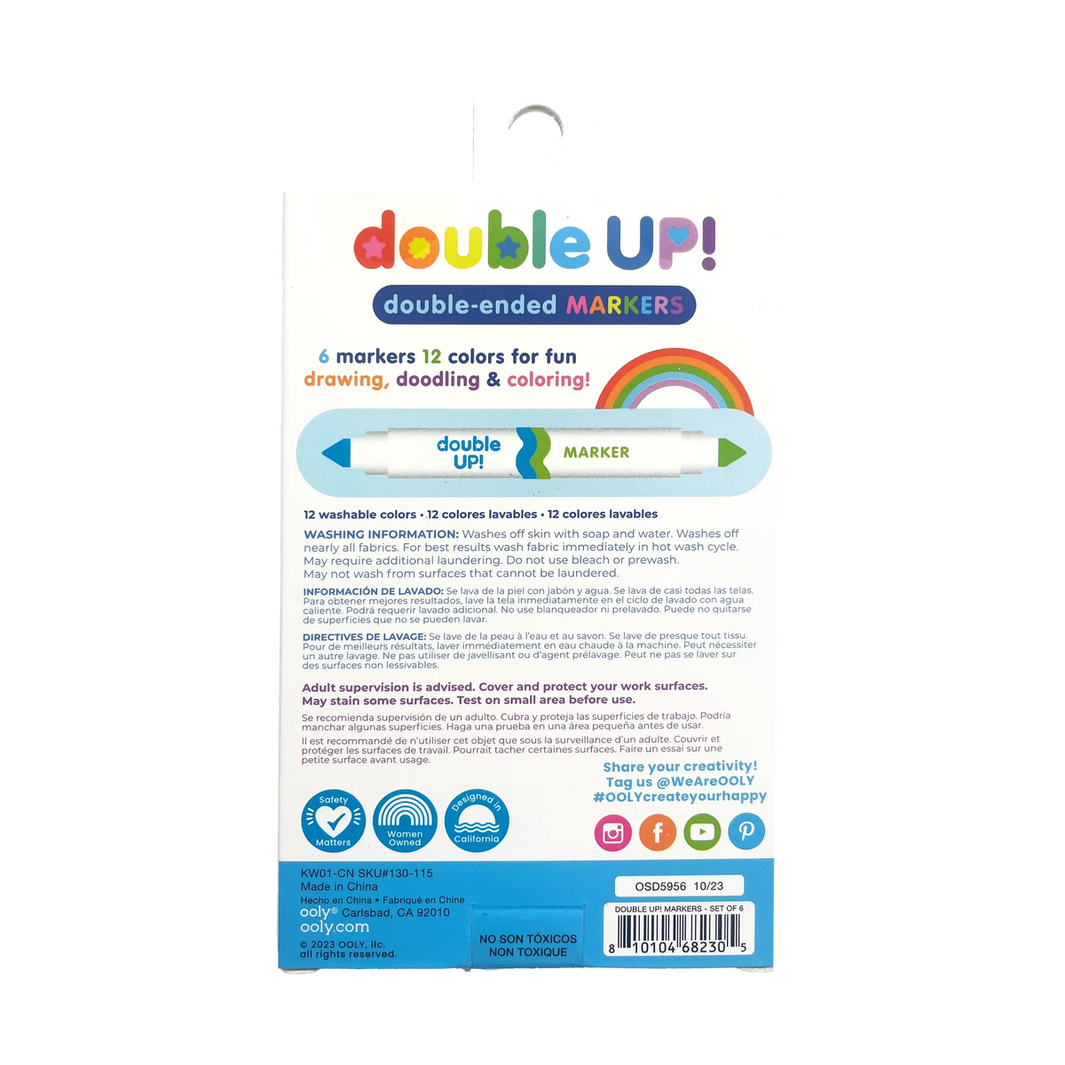 Ooly Double Up! Double-Ended Markers - Set of 6