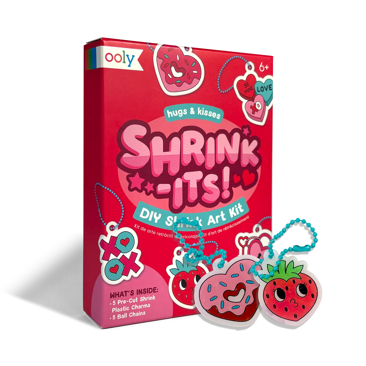 Ooly Mini DIY Shrink Art Kit - Hugs & Kisses - 5 Charms