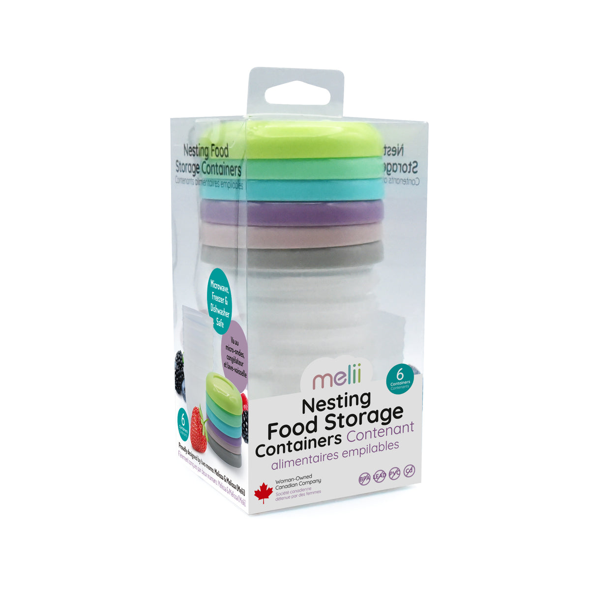 Melii Nesting Food Storage Containers (6pack)